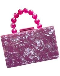CLOSET REHAB - Acrylic Party Box Purse In Electric Grape With Beaded Handle - Lyst