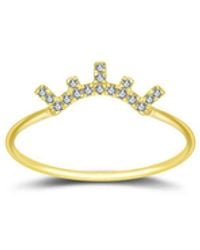Genevieve Collection - 18K Eyelash Shape Diamond Ring - Lyst