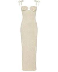 Montce - Neutrals Oat Texture Petal Long Slip Dress - Lyst