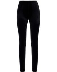 LIA ARAM - High-Waisted Velvet Leggings - Lyst