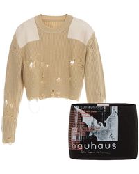 Come on - Military Sweater With Bauhaus Skirt Outfit - Lyst