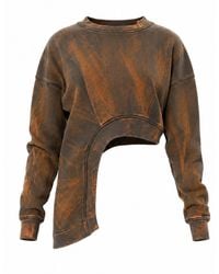 Gao Republic - Neutrals Sweatshirt Fitted Cut-Out Jersey Acid - Lyst