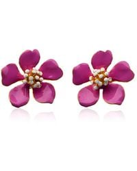 Milou Jewelry - Fuchsia Cherry Blossom Flower Earrings - Lyst