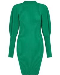 Sour Figs - Funnel Neck Puff Sleeve Jumper Dress - Lyst