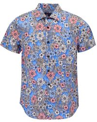 lords of harlech - Scott Tropical Mix Royal Printed Button Up Shirt - Lyst
