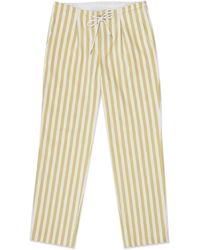 Gresham Blake - Neutrals Ecru Stripe Drawstring Trouser - Lyst