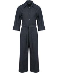 Conquista - Dark Denim Jumpsuit - Lyst