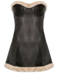 OW Collection - Kendra Faux Leather Mini Dress - Lyst