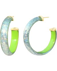 Gold & Honey - Glitter Lucite Hoops - Lyst