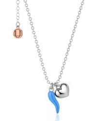 Unaloe - Sterling Enamel Cornicello Necklace With Heart Charm – Handmade Italian Good Luck Symbol - Lyst