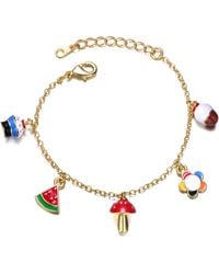 Genevive Jewelry - Rachel Glauber Plated Adjustable Bracelet With Multi-Shaped Charms For Kids - Lyst