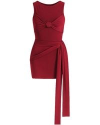 Maison De Gala - Clara Burgundy Knot Detail Mini Dress - Lyst