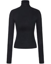 FRONT ROW SHOP - Open-Back Wool Jersey Top - Lyst
