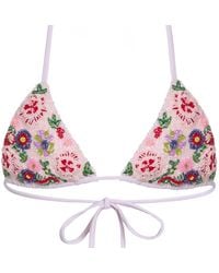 Self-Adore - Fleur 3D Hand-Beaded Embellished Bikini Top - Lyst