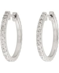 Artisan - 18K Pave Diamond Hoop Earrings - Lyst