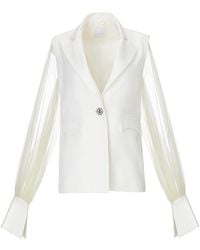 Vestiaire d'un Oiseau Libre - Organza Sleeves Wool Jacket - Lyst