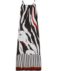 DHARA SHETH DUBAI - Into The Wild Zebra Print Spaghetti Strap Cotton Maxi Dress - Lyst