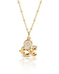 Kasun - Plated & Initial Necklace With Mother Of Pearl - Lyst
