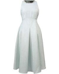 Smart and Joy - Fit-And-Flare Collar Trim Textured Jacquard Dress - Lyst