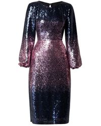 Rumour London - Celeste Midi Sequined Ombré Dress With Side Slits - Lyst
