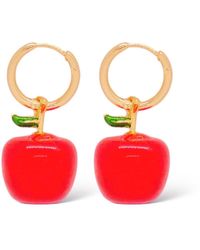 VALERIE CHIC - Apple Ruby Hoop Earrings 18K - Lyst