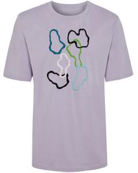 INGMARSON - Abstract Embroidered Organic Cotton T-shirt Lilac - Lyst