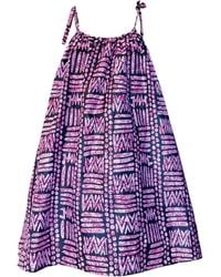 Chuks Collins - Ajah New Collection Drop-Gathered Spaghetti Strap Batik Mini Dress - Lyst