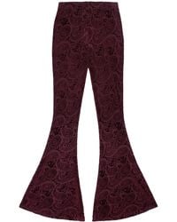Little Lies - Hendrix Plum Devore Velvet Flares - Lyst