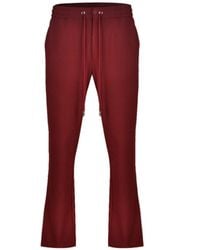 DAVID WEJ - Ashford Loose Fit Side Stripe Trouser – Burgundy - Lyst
