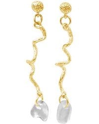 Glassy - Bølgeskum Store Earrings - Lyst