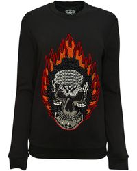 Any Old Iron - Beaded Skull Fire Sweatshirt - Lyst
