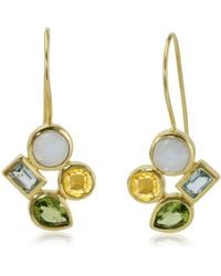 Isla Silver - Citrine, Peridot, Topaz & Moonstone Drop Earrings - Lyst