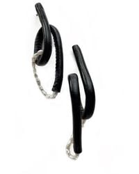 WAIWAI - Pearl Twist Leather Earrings - Lyst
