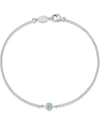 Dower & Hall - Single Aquamarine Dewdrop Chain Bracelet - Lyst