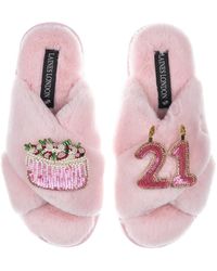 Laines London - Classic Laines Slippers With 21st Birthday & Cake Brooches - Lyst