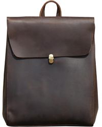 Touri - Handmade Worn Look Genuine Leather Slim Backpack - Lyst