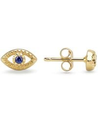Kylie Harper - Petite Diamond-Cut Evil Eye Stud Earrings - Lyst