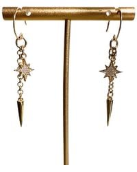 Rachel Nathan - Round Hook: Pavé North Star & Charmed Chain Earrings - Lyst