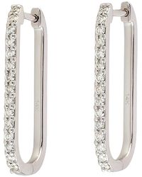 Artisan - Large Rectangle In 14k Gold & Micro Pave Diamond Hoop Earrings - Lyst