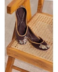 Pode - Dirty Diana Velvet Embroidered Flats - Lyst