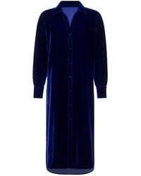 LAHIVE - Ginny Silk Velvet Shirt Dress - Lyst