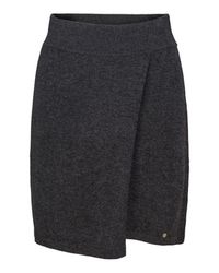 tirillm - Anette Merino Wool Skirt With Wrap Front, Charcoal Melange - Lyst