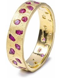 German Kabirski - Cyrene Handmade Plated Band Ring With Raw Ruby - Lyst