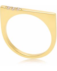 Neola Design - Minerva Gold Stacking Ring With White Topaz - Lyst