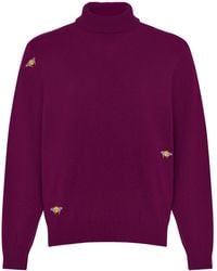 INGMARSON - Bee Embroidered Wool & Cashmere Rollneck - Lyst