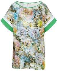 Conquista - Floral Stretch Jersey Short Sleeve Top Plus Size - Lyst