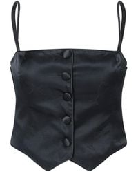 NOT JUST PAJAMA - Silk Bustier Camisole With Vest Design - Lyst