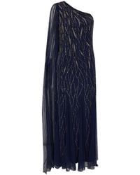 Raishma - Mila Cut As One Shoulder With A Dramatic To-The-Floor Draped Train, Falling From The Shoulder Gown - Lyst