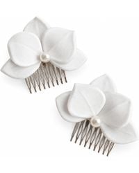 Yeva Sebastia - Bridal Hair Comb With Pearl - Lyst