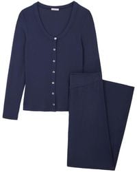 Mamu Dream - Ribbed Soft Modal Jersey Cardigan & Wide-Leg Joggers Set - Lyst